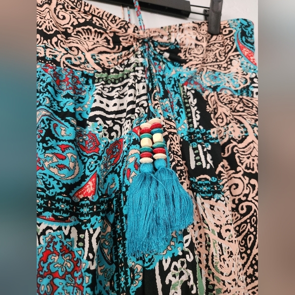 Dress Forum Halter Tue Neckline Patterned Maxi Dress Small - Picture 4 of 11